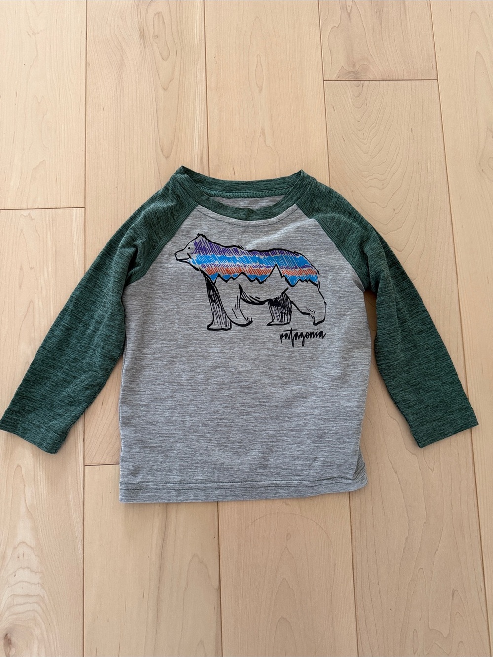 Patagonia kids UPF 50 synchilla cool Long-Sleeve Tee - Gray & Green